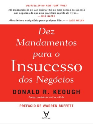 cover image of Dez mandamentos para o insucesso dos negócios